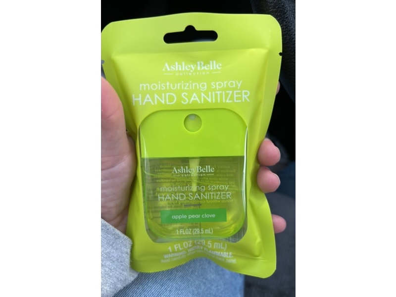 Ashley Belle Moisturizing Hand Sanitizer Spray, Apple Pear Clove, 1 fl oz/29.5 mL