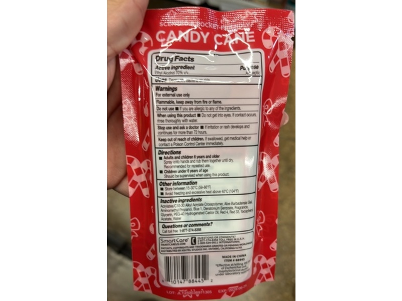 Smart Care Hand Sanitizer, Candy Cane, 1.35 fl oz/40 mL