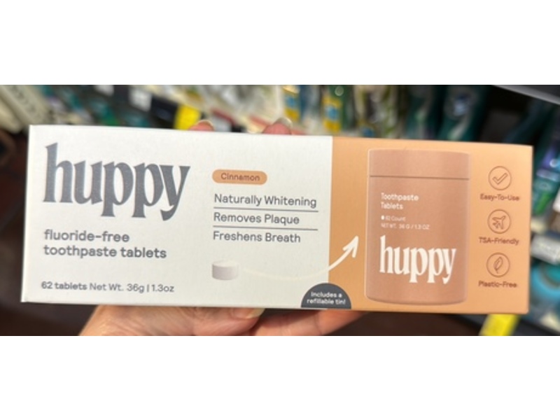 Huppy Toothpaste Tablets, Cinnamon, 1.3 oz/36 g 62 Tablets