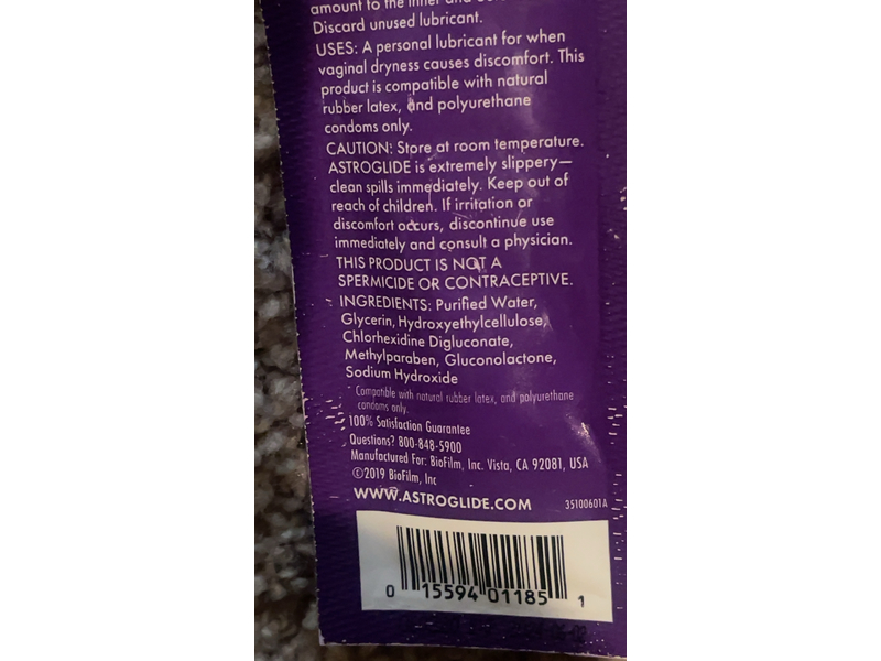 Astroglide Personal Lubricant Gel, 0.09 oz/2.5 g