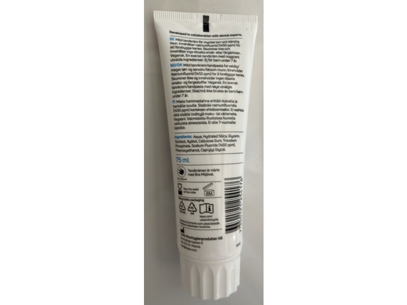 TePe Pure Unflavored Toothpaste, 75 mL