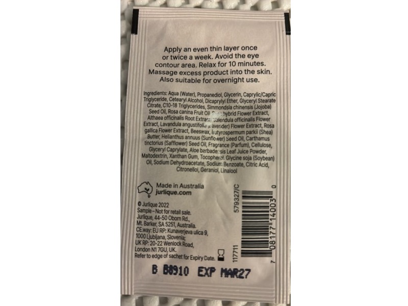 Jurlique Hydrating Mask, 0.09 oz/2.5 mL