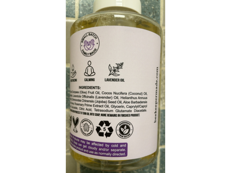 Beekeeper Made Natural Castile Foaming Hand Soap, Lavender, 16 fl oz/473 mL