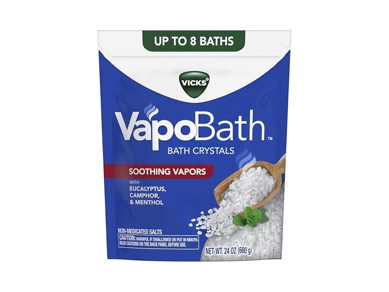 Vicks VapoBath Bath Crystals, Eucalyptus, Camphor & Menthol, 24 oz/680 g