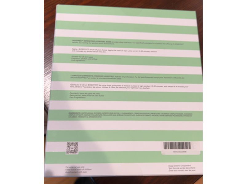 BioEffect Hydrogel Imprinting Mask, Hyaluronic Acid, 6.34 oz/180 g, 6 Count