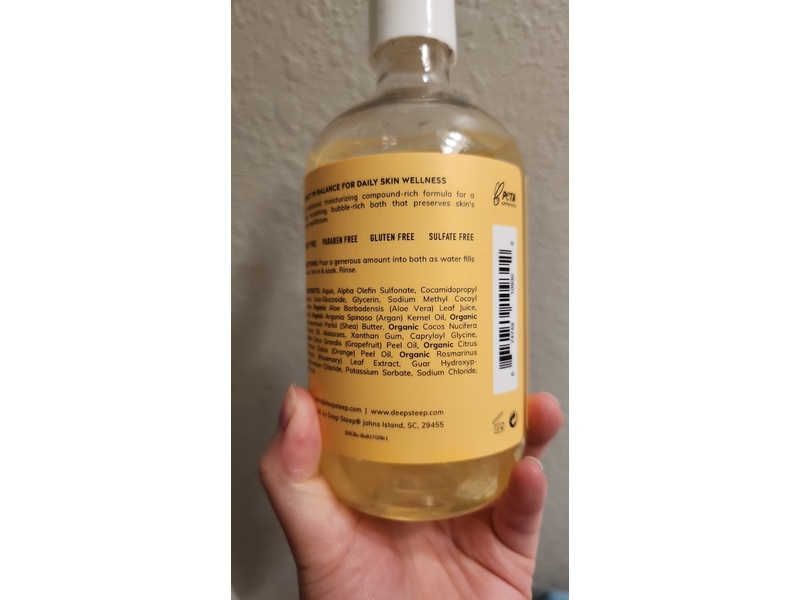 Deep Steep Clean Beauty Bubble Bath, Grapefruit Bergamot, 17 fl oz/503 mL