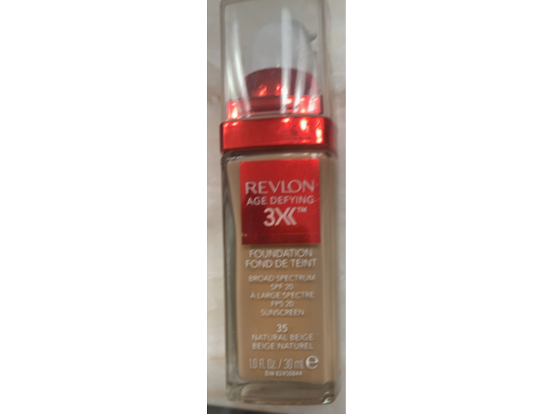 Revlon Age Defying 3X Liquid Foundation, SPF 20, 035 Natural Beige, 1fl oz/30 mL