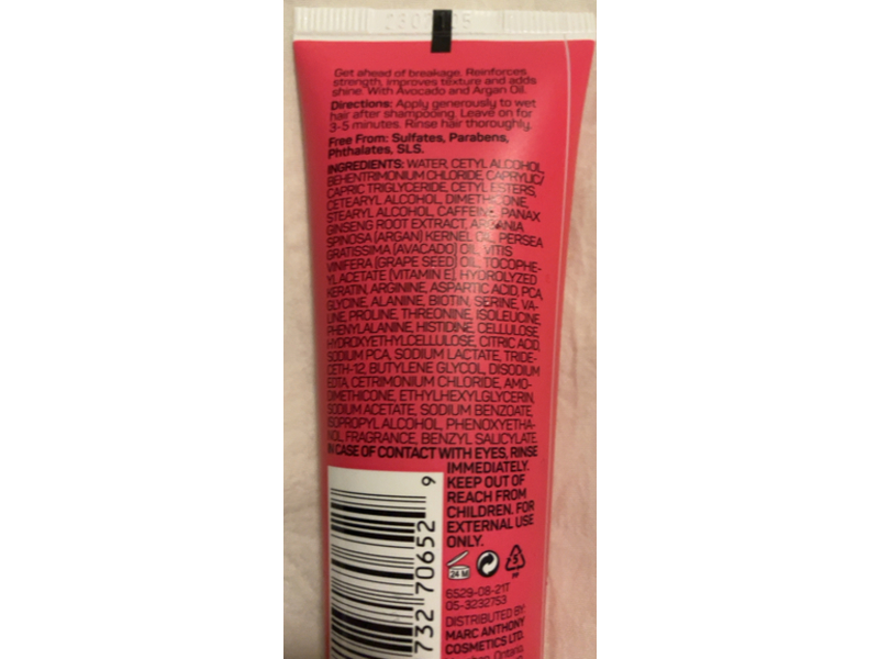 Marc Anthony Grow Long Anti-Breakage Mask, Caffeine + Ginseng, 1.7 oz/50 g