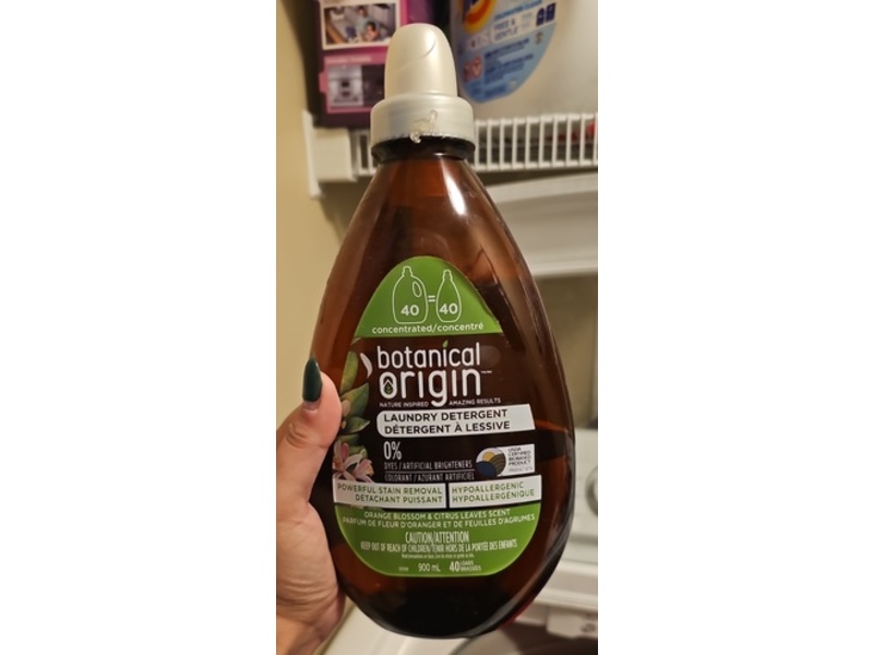 Botanical Origin Laundry Detergent, Orange Blossom & Citrus Leaves Scent, 40 Loads, 900 mL