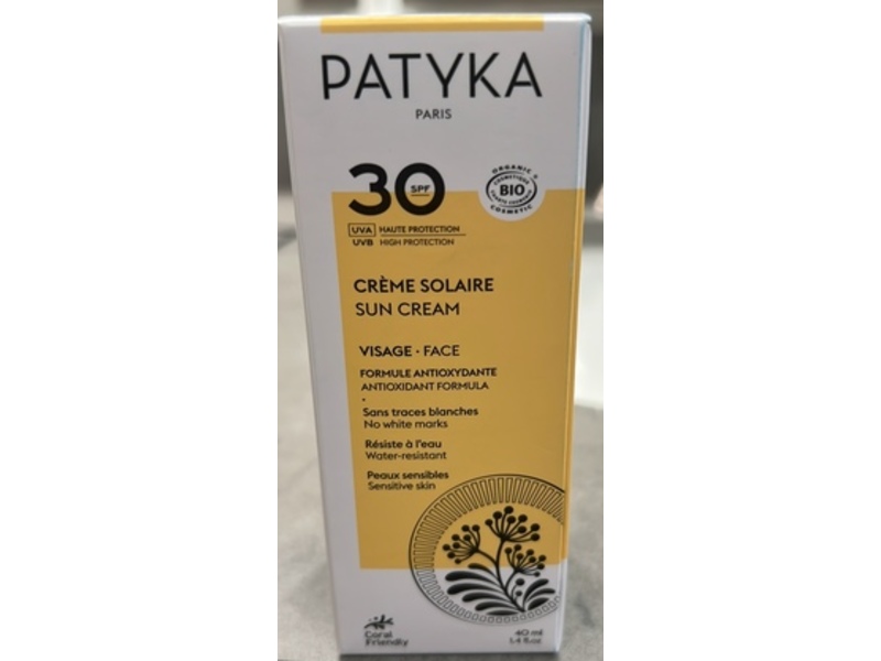 Patyka Paris Face Sun Cream, SPF 30, 1.4 fl oz/40 mL