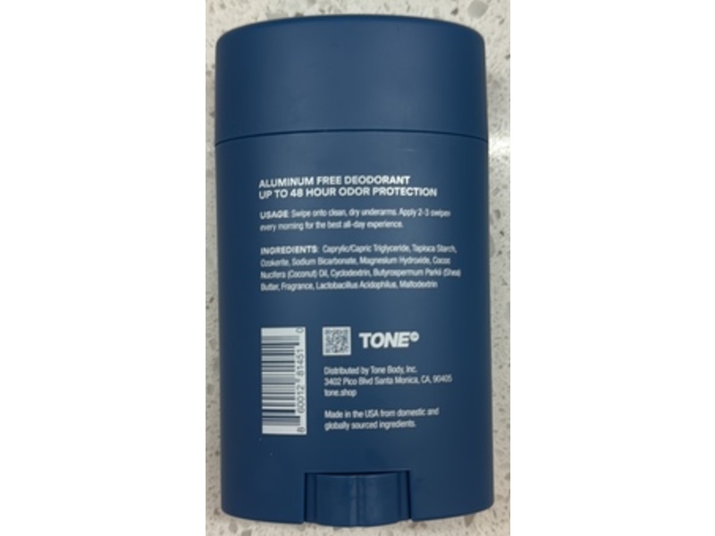 Tone Fresh Deodorant Stick, Mineral Spring, 2.65 oz/75 g