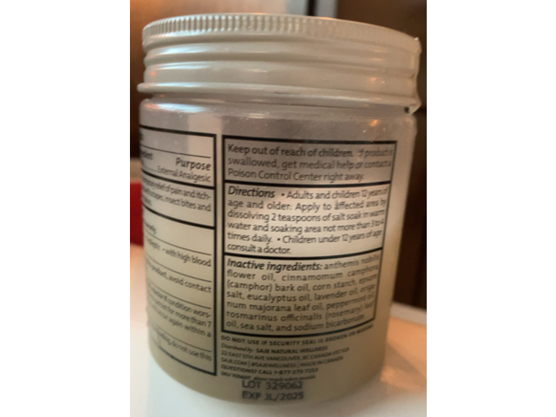 Saje Pain Release Pain Relieving Bath Salt Soak, 10.6 oz/300 g