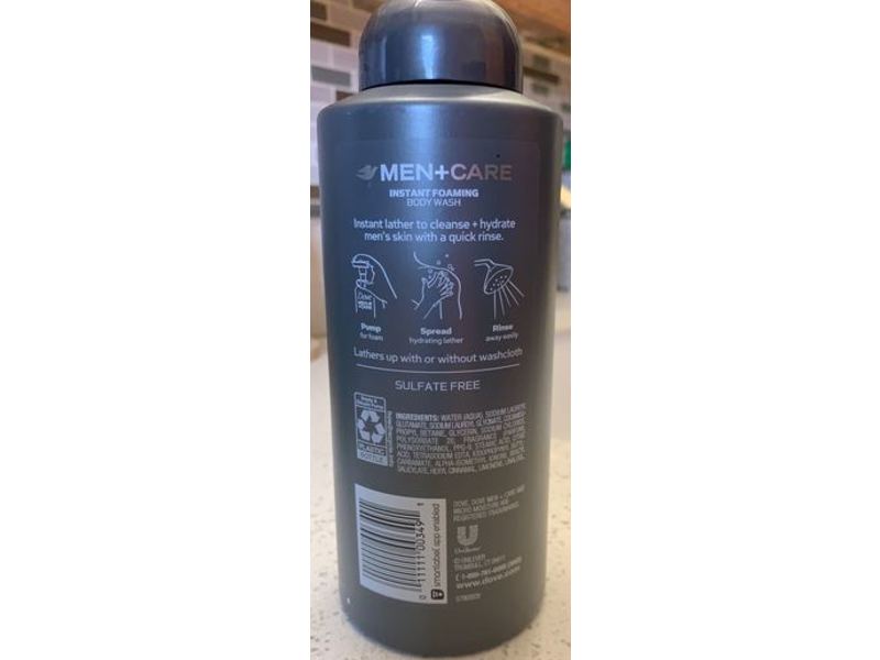 Dove Men + Care Instant Foaming Body Wash, Clean Comfort, 13.5 fl oz/400 mL, Pack Of 2