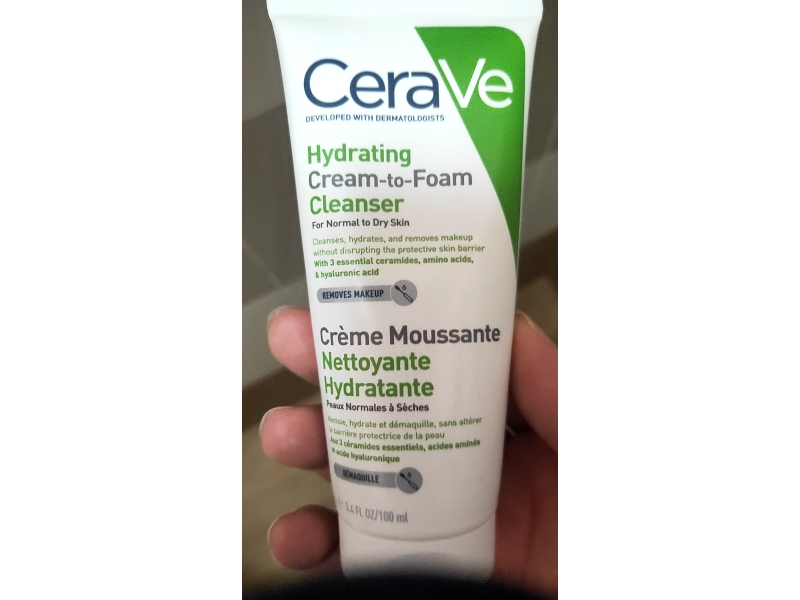 Cerave Hydrating Cream To Foam Cleanser, 3.4 fl oz/100 mL