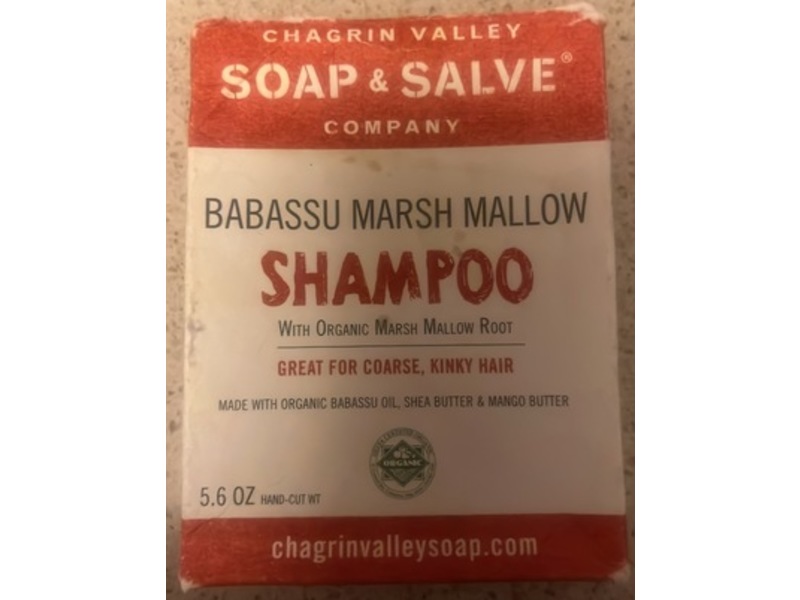 Chagrin Valley Soap & Salve Hair Shampoo Bar, Babassu & Marsh MallowScent, 5.6 oz/156 g