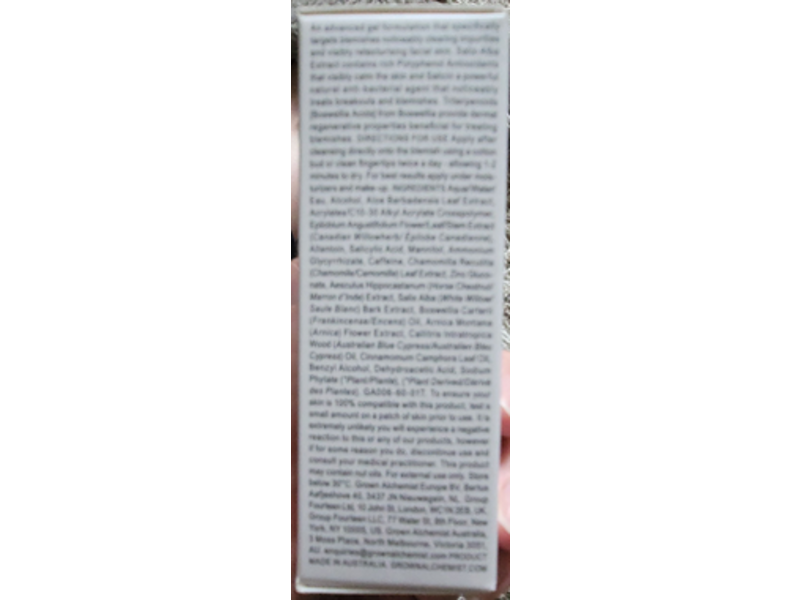 Grown Alchemist Blemish Treatment Gel, 0.50 fl oz/15 mL