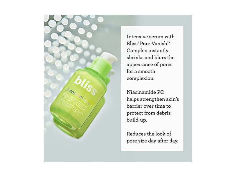 Bliss Disappearing Act Niacinamide Pore Vanish, 1.0 fl oz/30 mL