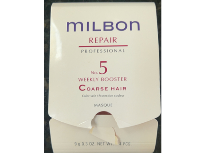 Milbon Repair No. 5 Weekly Booster Coarse Hair, 0.3 oz/9 g, Pack Of 4