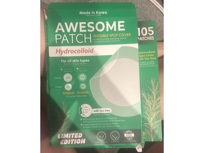 Derma Beauty Invisible Spot Cover Awesome Patch, Tea Tree, 105 Count