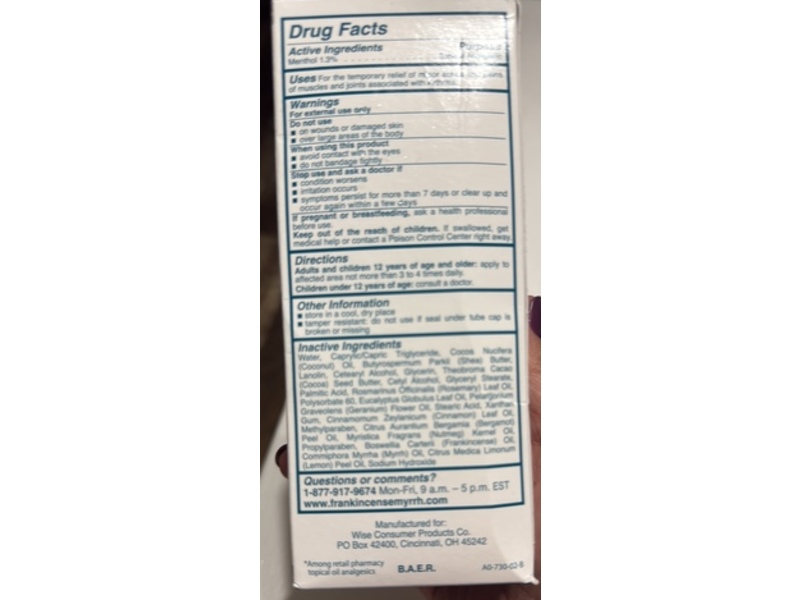 Frankincense & Myrrh Arthritis Pain Therapy Lotion, 3 oz/85 g