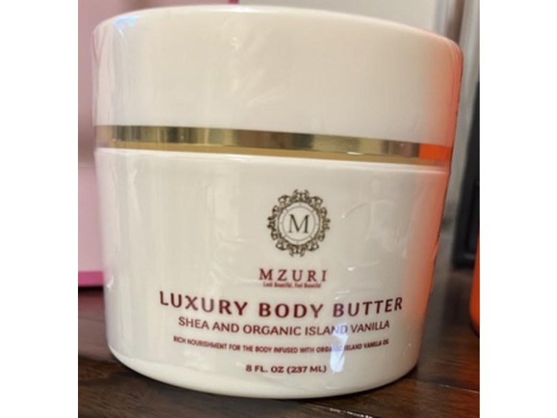 Mzuri Luxury Body Butter, Shea & Organic Island Vanilla, 8 fl oz/237 mL