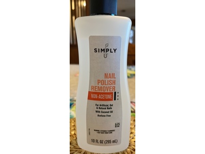 Simply U Non-Acetone Nail Polish Remover, Coconut Oil, 10 fl oz/295 mL