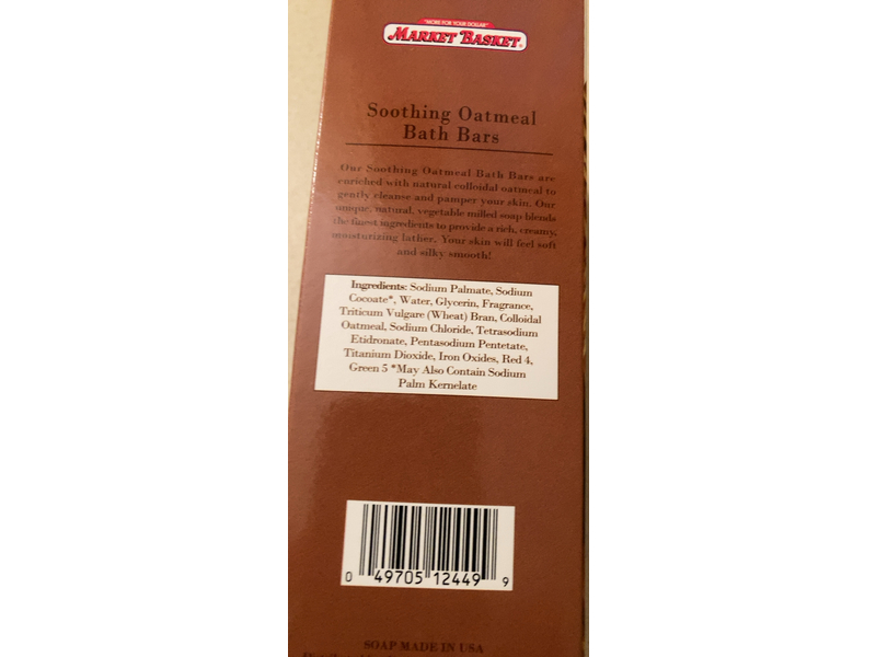 Market Basket Soothing Oatmeal Bath Bars, 24 oz/680 g