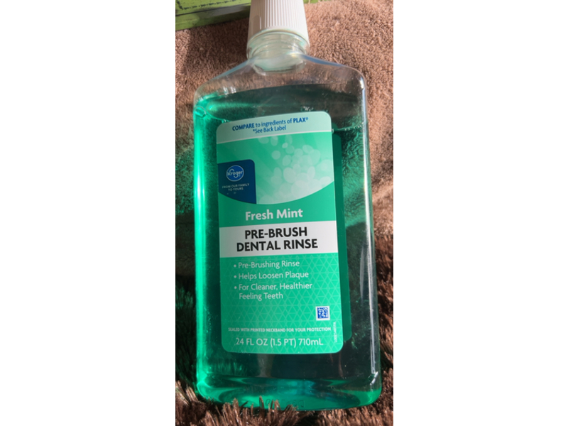 Kroger Pre-Brush Dental Rinse, Fresh Mint, 24 fl oz/710 mL