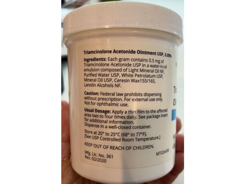 Triamcinolone Acetonide Ointment USp, 0.05%, 430 g Mayne Pharma (RX)