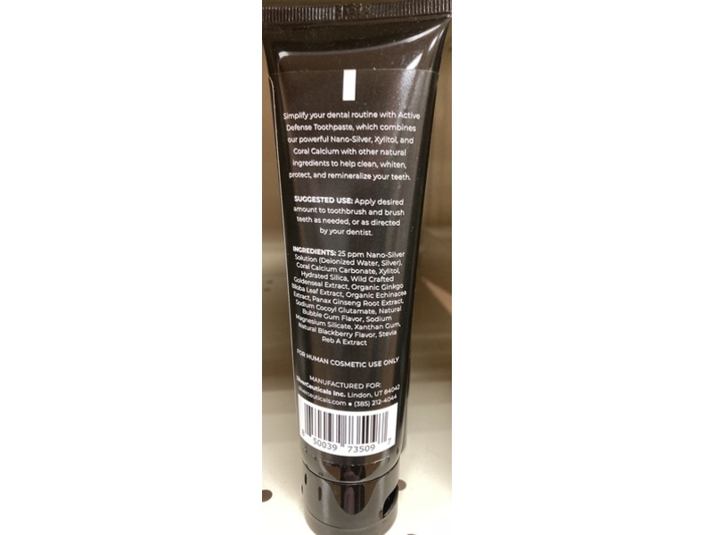 SilverCeuticals Active Defense Toothpaste, Bubble Berry, 3.4 oz/96 g