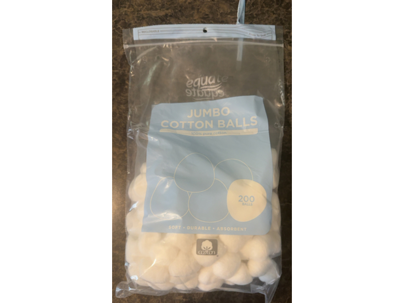 Equate Beauty Jumbo Cotton Balls, 200 Count