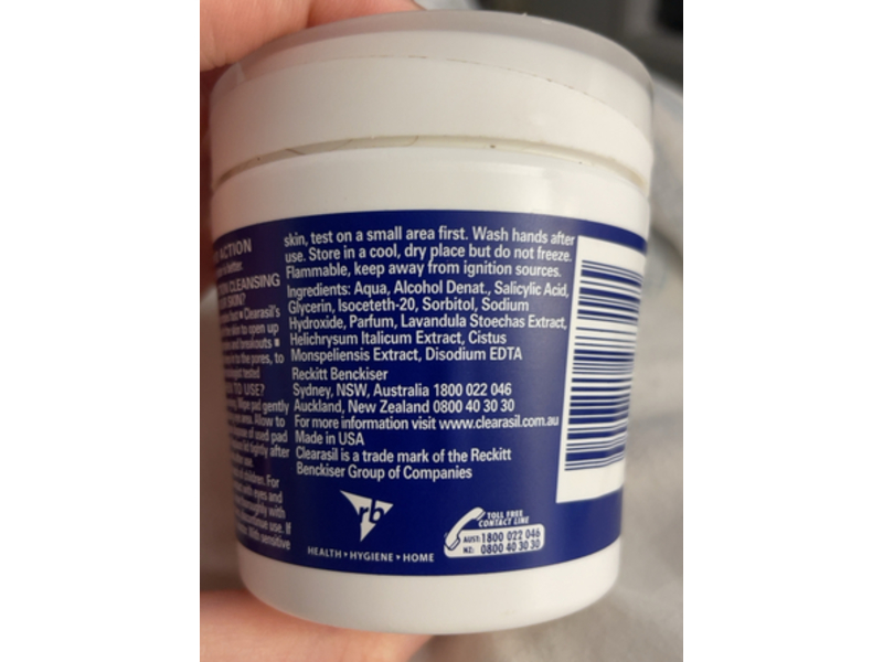 Clearasil Rapid Action Cleansing Pads, 65 Count