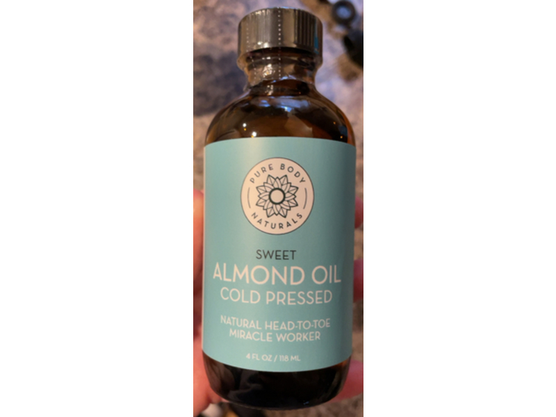 Pure Body Naturals Sweet Almond Oil, 4 fl oz/118 mL