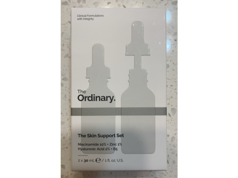 The Ordinary The Skin Support Set, Niacinamide 1% + Zinc 1% & Hyaluronic Acid 2% + B5, 1 fl oz/30 mL
