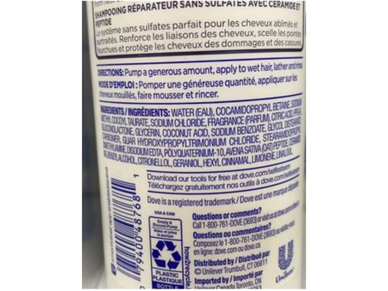 Dove Hair Therapy Shampoo Hair Shampoo, Rescue & Protect,13.5 fl oz/400 mL