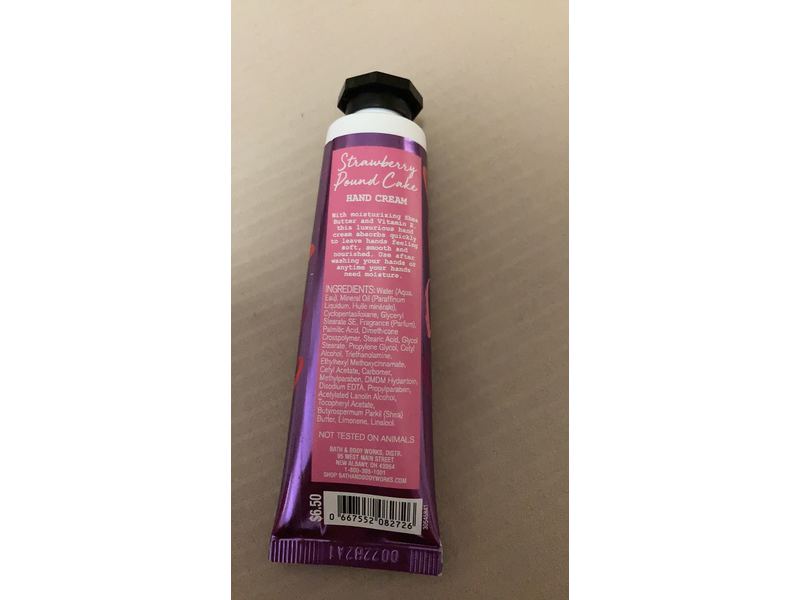 Bath & Body Works Strawberry Pound Cake Shea Butter Hand Cream, 1 fl oz/29 mL