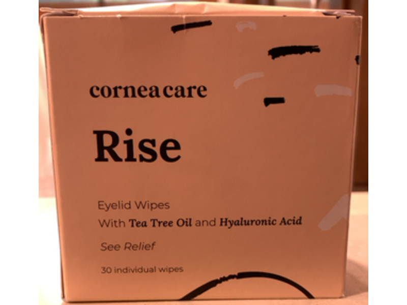 Cornea Care Rise Eyelid Wipes, Tea Tree Oil & Hyaluronic Acid, 30 Count