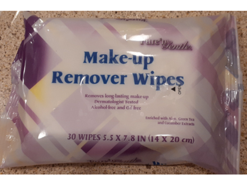 Pure 'n Gentle Make-Up Remover Wipes, Aloe, Green Tea & Cucumber Extract, 30 Wipes