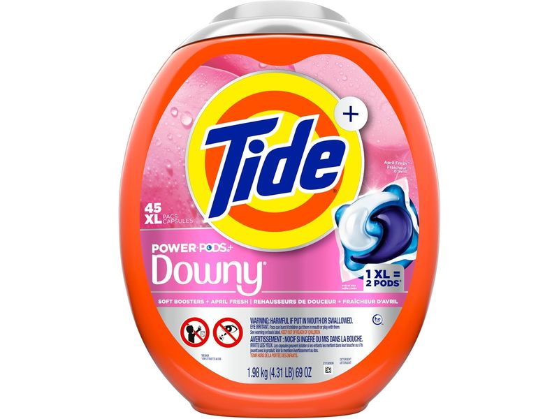 Tide Power Laundry Detergent Pods, April Fresh, 69 oz/1.98 kg, 45 Pacs