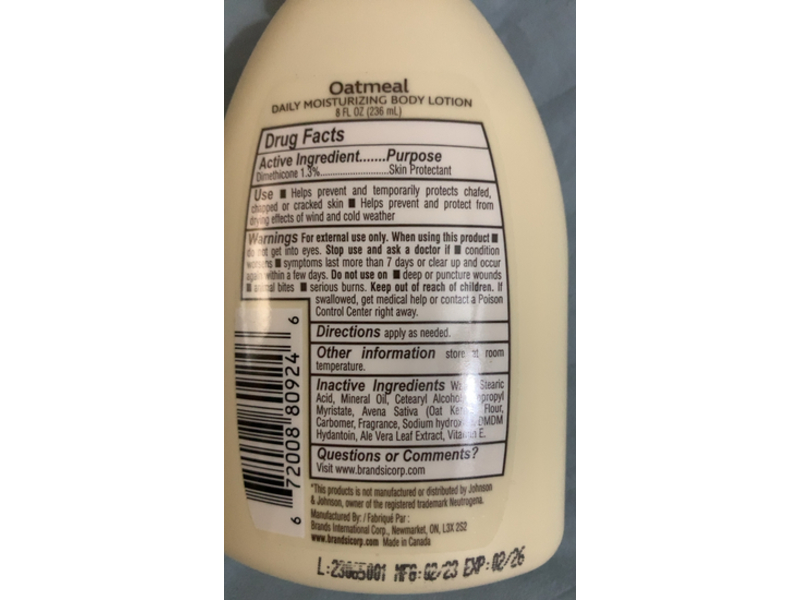 Kissable Daily Moisturizing Body Lotion, Colloidal Oatmeal, 8 fl oz/236 mL