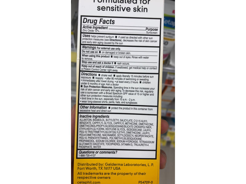 Cetaphil Sheer Mineral Face Liquid Sunscreen, SPF 50, 1.7 fl oz /50 mL