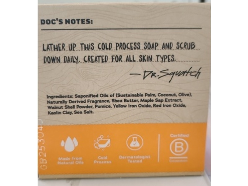Dr.Squatch Men's Natural Soap, Lumberjack Lodge, 5 oz/141 g