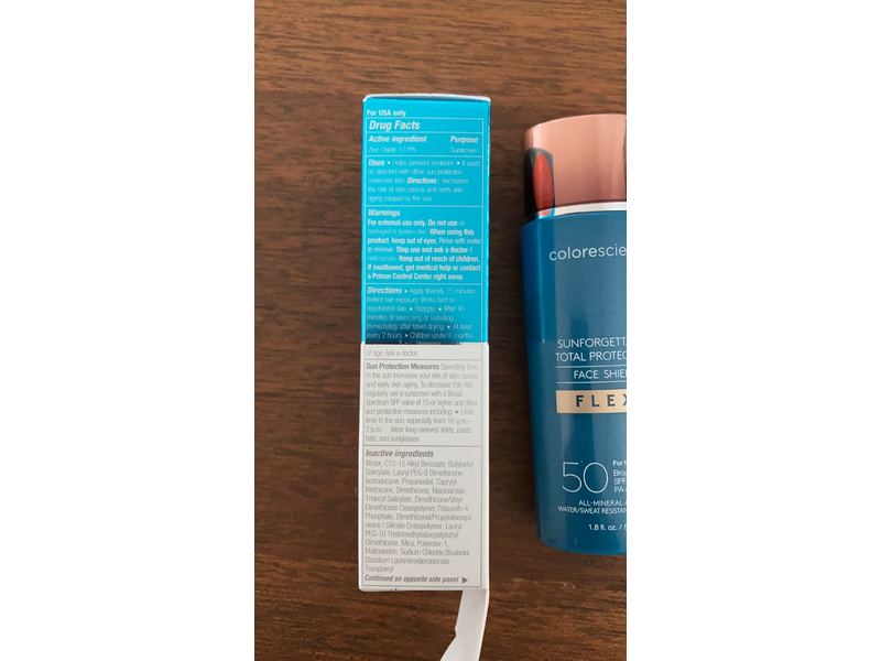 Colorescience Total Protection Face Shield Flex SPF 50, Zinc Oxide Formula, Fair, 1.8 fl. oz.