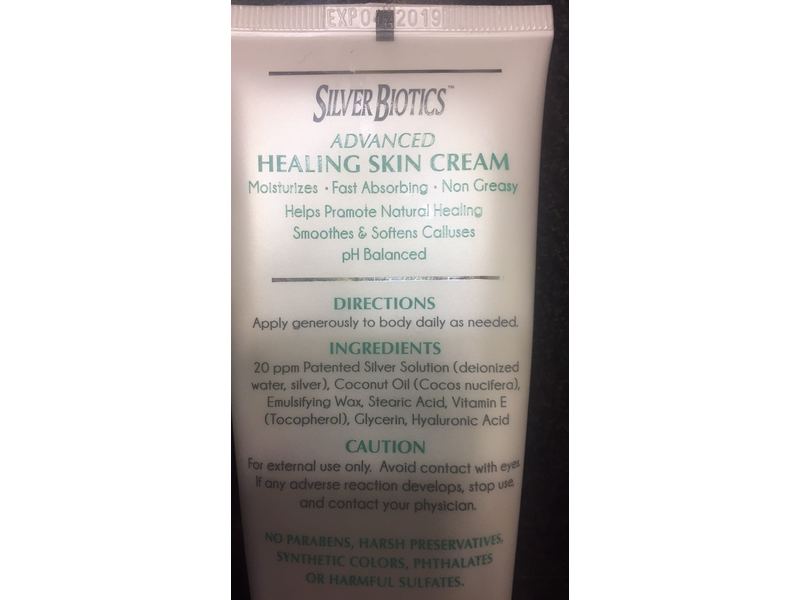 Silver Biotics Advanced Healing Skin Cream, Unscented, 3.4oz/96 g