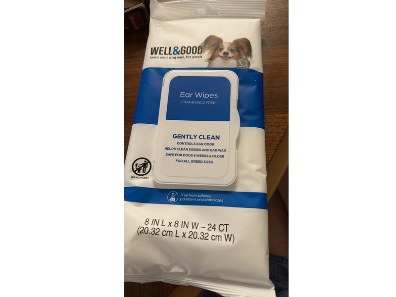 Well & Good Ear Wipes, Fragrance Free, 24 Count
