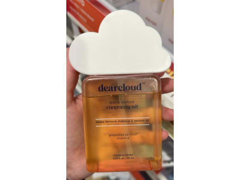 Dear Cloud Pore Detox Cleansing Oil, Grapeseed Oil + Cica + Vitamin E, 5.24 fl oz/155 mL