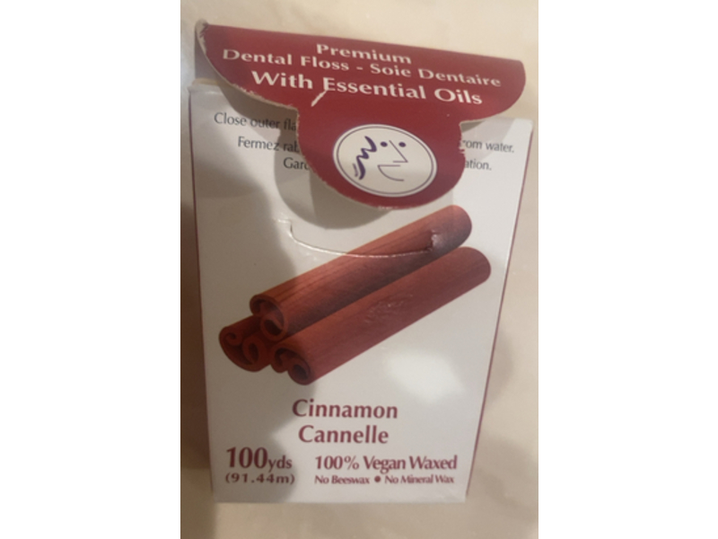 Eco-Dent Veganfloss Premium Dental Floss, Cinnamon, 100 Yards