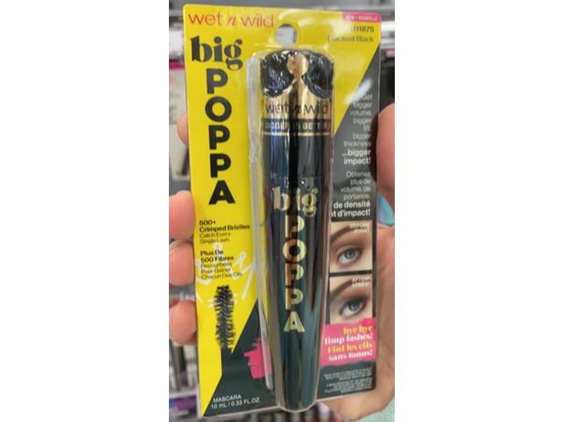 Wet N Wild Big Poppa Mascara, Blackest Black, 0.33 fl oz/10 mL