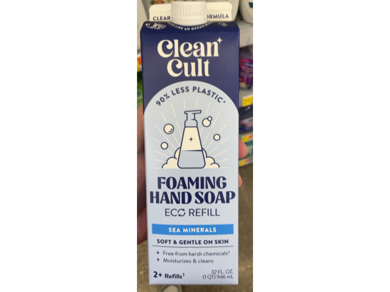 Cleancult Foaming Hand Soap Eco Refills, Sea Minerals, 32 fl oz/946 mL