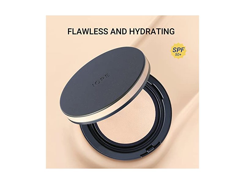 IOPE Perfect Cover Cushion SPF 50+,Natural Coverage Foundation Makeup for Sensitive, Dry, Combination #21